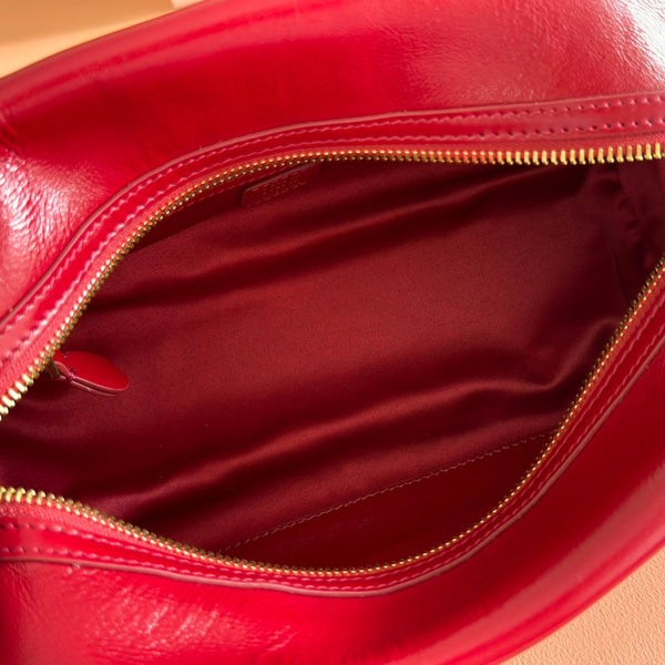 Miu Medium Top-Handle Bag 28cm Red Cowhide