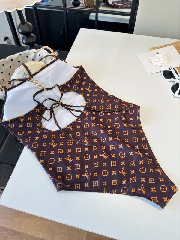 LV Swimsuit Brown in Nylon