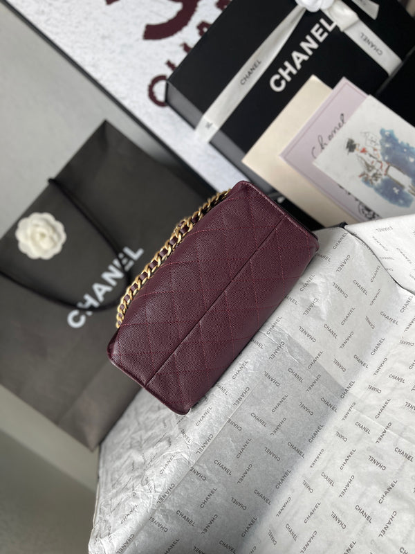 CC 26c Hobo Bag 30cm Burgundy Caviar Leather GHW