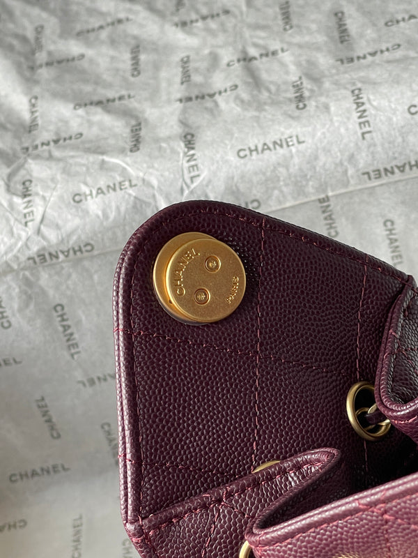 CC 26c Hobo Bag 30cm Burgundy Caviar Leather GHW