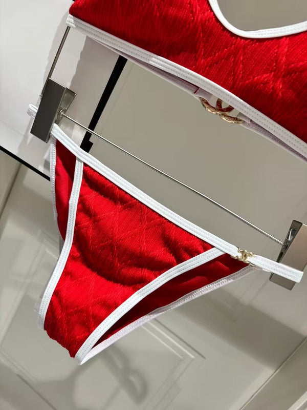 CC Two-piece Bikini Swimsuit Red