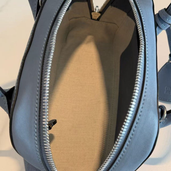 Miu Vivant Bag Blue 28cm Nappa Leather