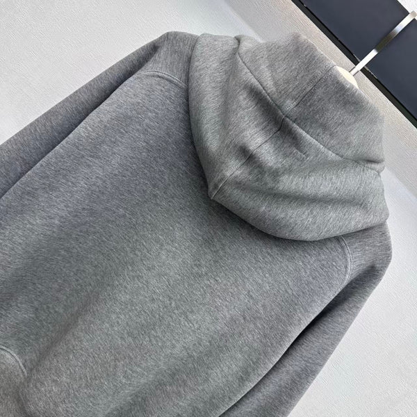 LV Drawstring Hoodie Grey Cotton