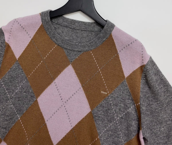 Prad 26 Short-Sleeve Argyle in Grey Cashmere