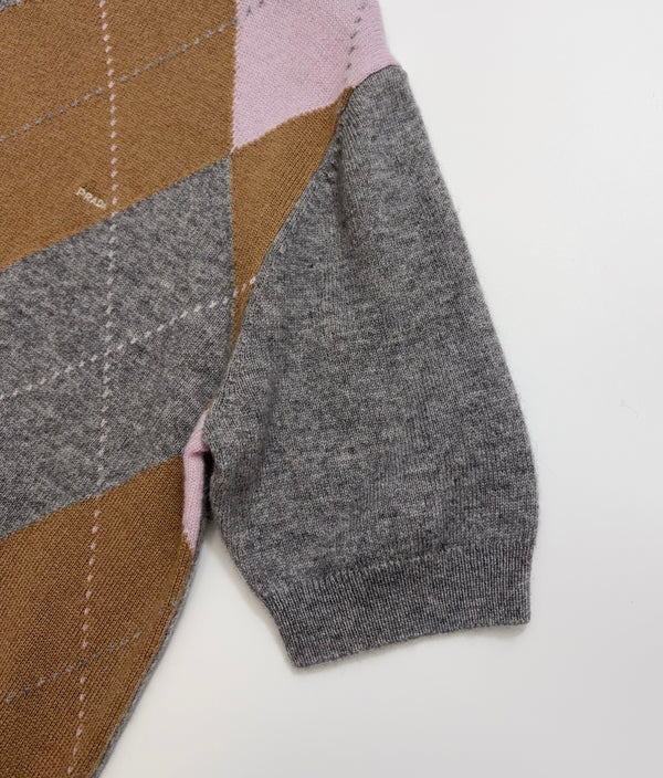 Prad 26 Short-Sleeve Argyle in Grey Cashmere