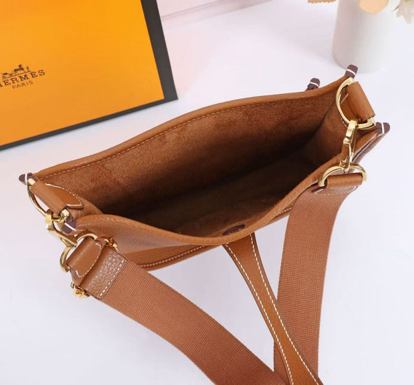 Hermes Mini Evelyne 23cm Brown Togo Leather Gold Hardware