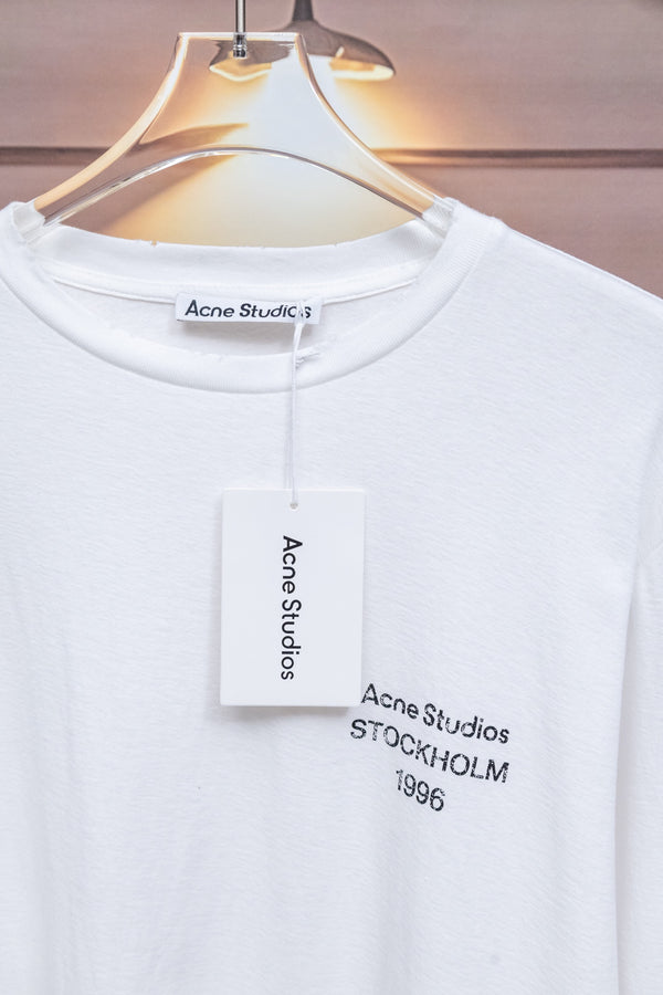 Acne Stockholm 1996 Long-Sleeved T-Shirt White Cotton