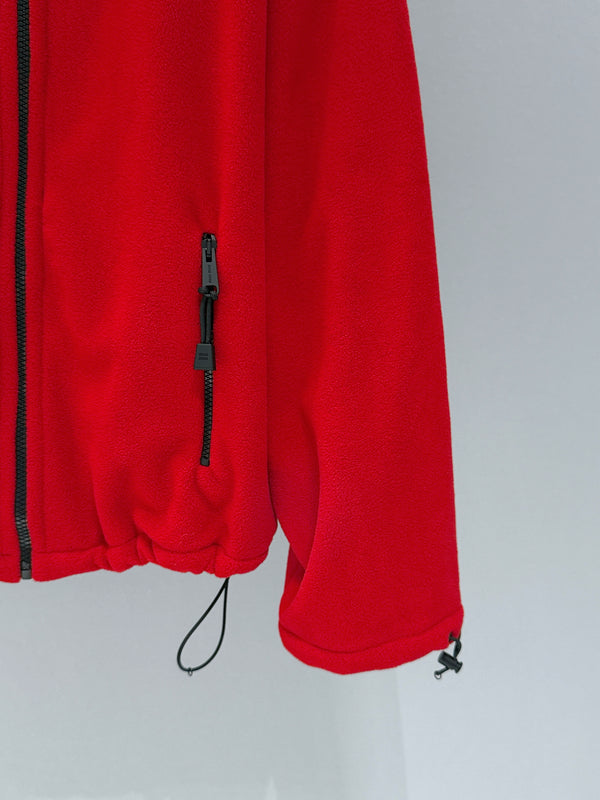 Miu Logo Fleece Jacket Red Polyester