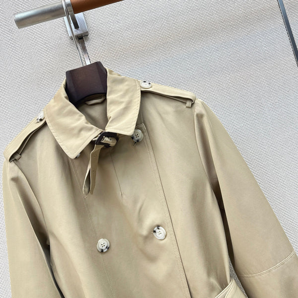BRR Cropped Double-Breasted Trench Coat Cotton 427342