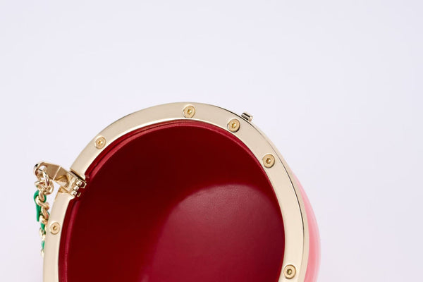 CC Métiers d'art 2026 Apple Minaudière Bag Red Lacquered Metal