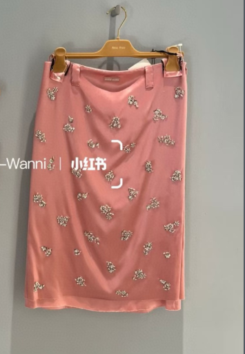 Miu Miu Mid-length Skirt Floral Rhinestone in YB Acetate Blend