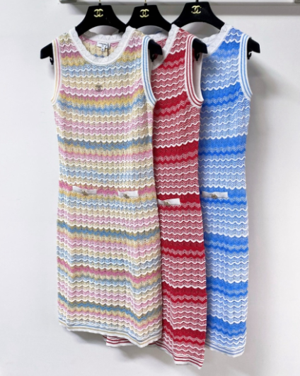 Chanel Three-Color Vest Dress in Tencel