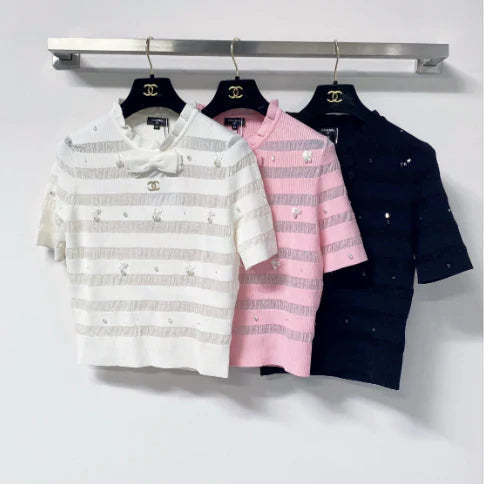 CC 2026 Bow Short-Sleeve Shirt Wool 690562