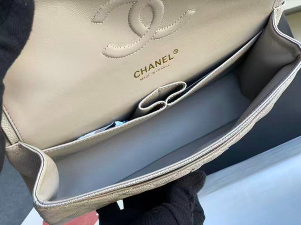 flap bag medium 25 grey caviar ghw