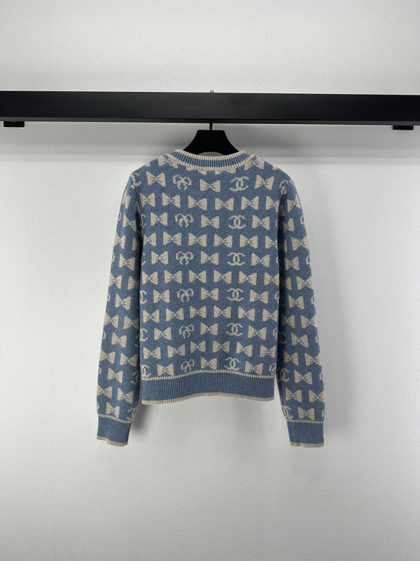 Chanel 2025 Double-C bow Knit Sweater Cashmere 329230