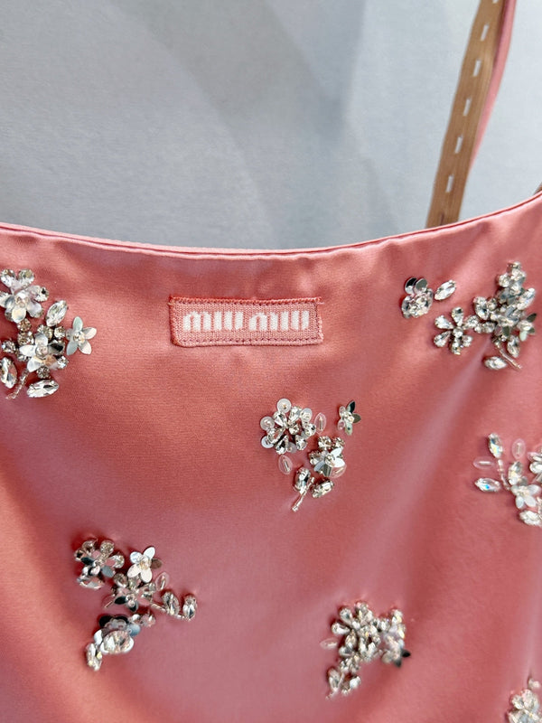 Miu Rhinestone Camisole in YB Acetate Blend