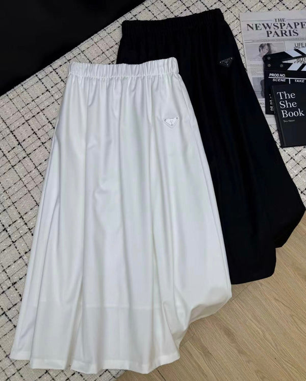 Prad 26S Wool Blend Pleated Midi Skirt 428102