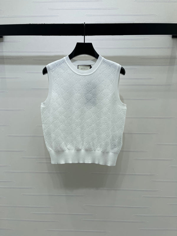 CD Collared Knit Vest Wool Acrylic Nylon Polyester 397479