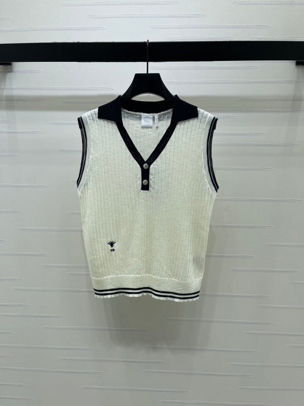 CD 26s Collared Knit Vest Lyocell Polyester 401590