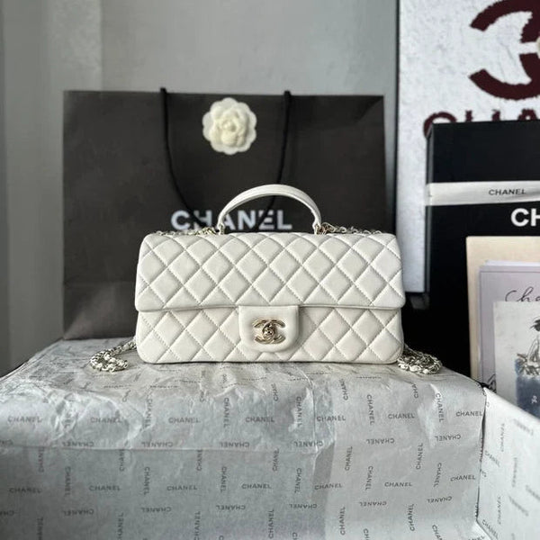 CC 2026 Flap Bag with Top Handle 25cm Lambskin