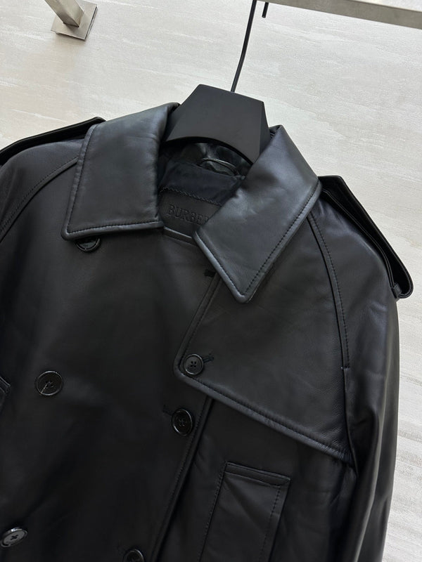 BRR Mayfair Trench Jacket Black Lambskin 427347