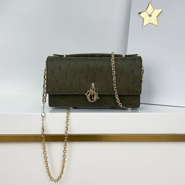 CD 2026 Pearl Clutch Bag 21cm Leather