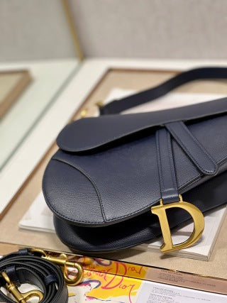 CD Saddle Bag Navy Blue in Cowhide 288165