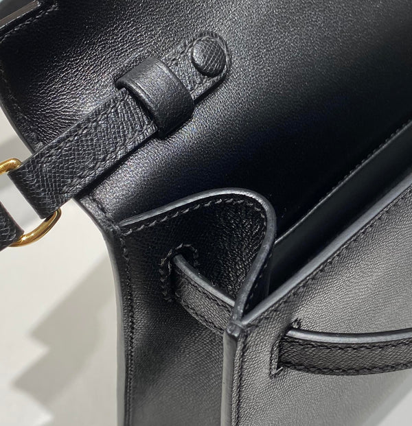 HM Kelly Elan 27cm Black Leather Ghw