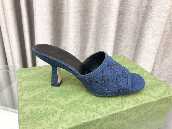 GG HIGH-HEELED SANDALS WITH DOUBLE G EMBELLISHMENTS