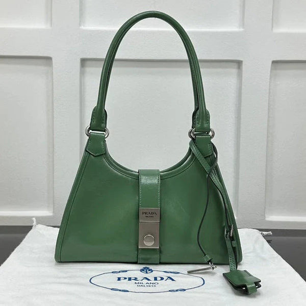 Prad 2026 Soft Lux Medium Tote Bag 26cm Patent Calfskin