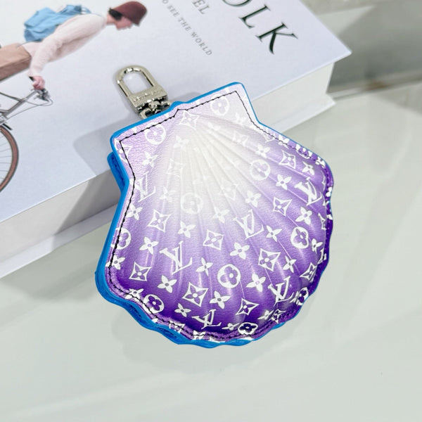 LV Shell Bag Charm Leather Canvas