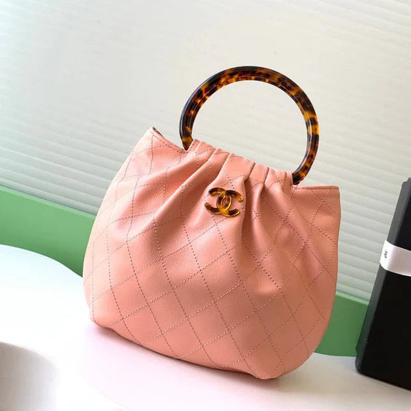 CC 2026 Pouch 24cm Tortoiseshell Leather Effect Plexi