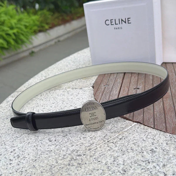 CL 2026 Double-sided Belt 2.5cm Cowhide Gold Buckle