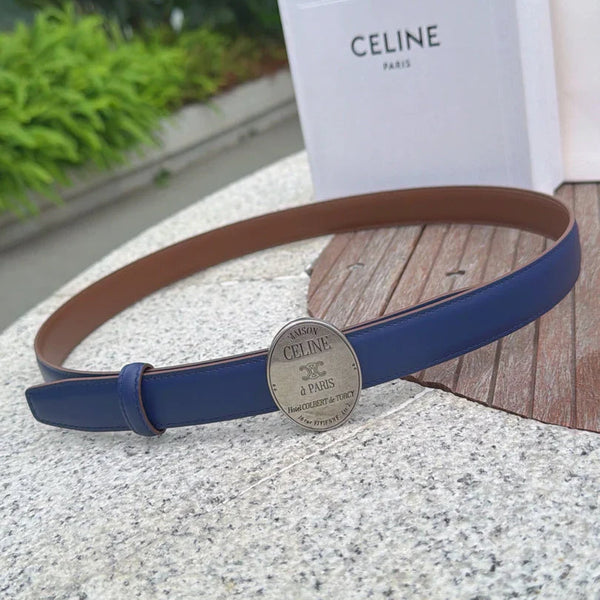 CL 2026 Double-sided Belt 2.5cm Cowhide Gold Buckle
