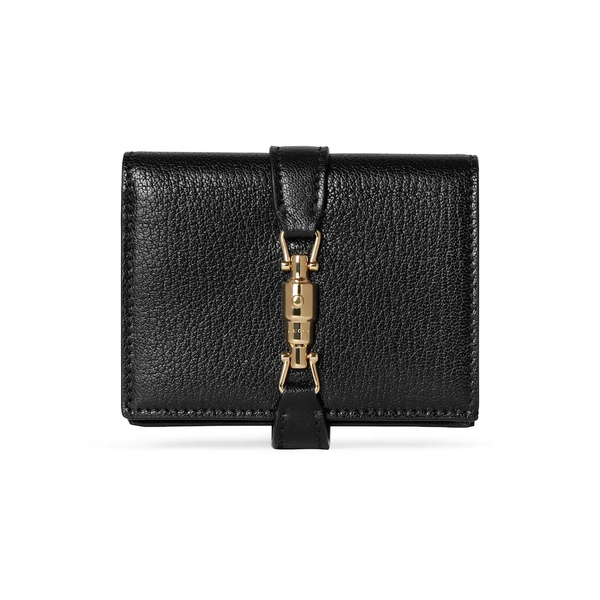 GG 26s Jackie Medium Wallet Black Leather