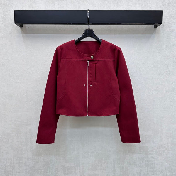HM Crew Neck Short Jacket in Cotton