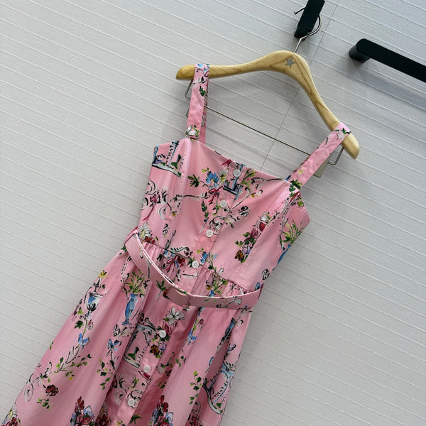 CD Dioriviera Arabesque Dress Pink Cotton 401991