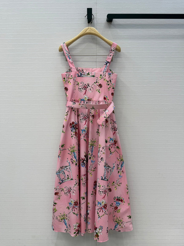 CD Dioriviera Arabesque Dress Pink Cotton 401991