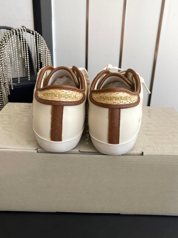 GGDB Sneakers Beige Brown Raffia Leather 110455
