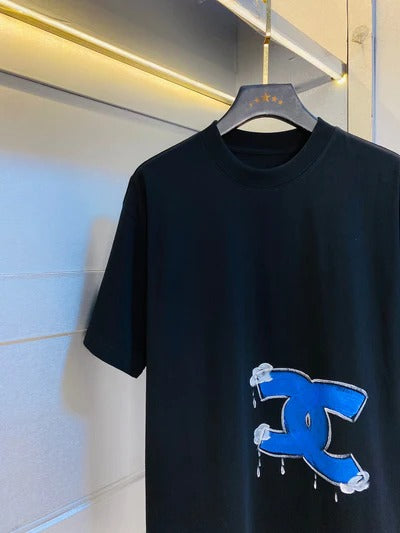 CC 2026 Short Sleeve T-Shirt Double C Blue Cotton 131362
