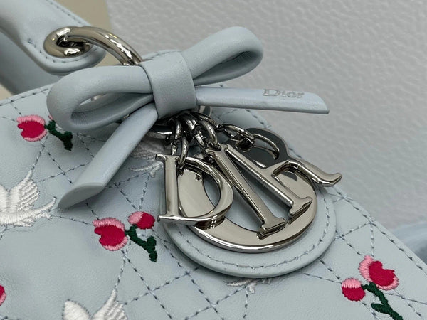 CD 2026 Bird Rose Design Lady Dior Bag Lambskin
