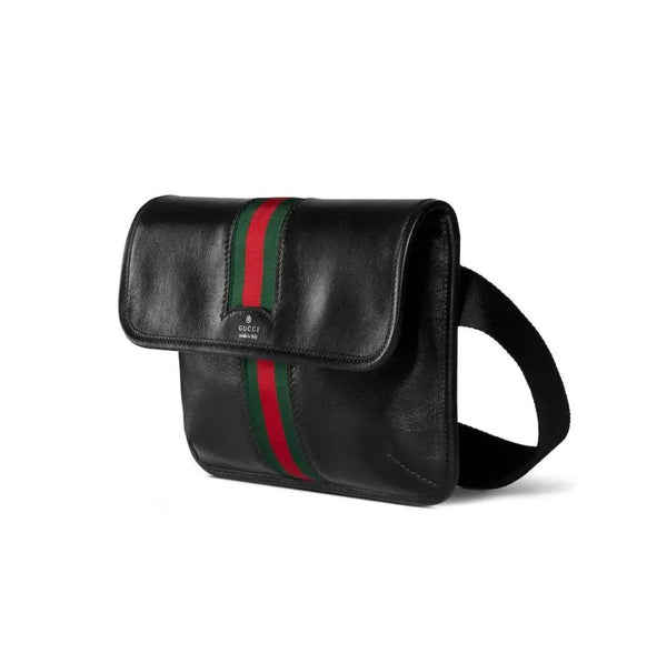 GG 2026 Web Trademark Bag 24cm Black Calfskin