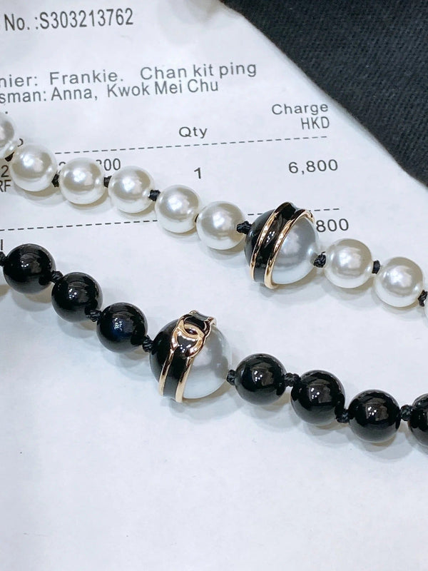 CC 2026 Two-Tone Pearl CC Layered Necklace Belt