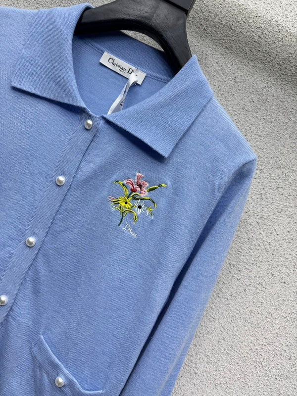 CD 2026 Knitted Wool Cardigan With Flower 913239