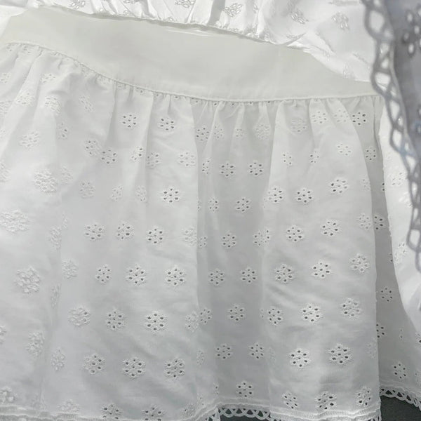 Miu 2026 White Lace Mini Skirt 400393