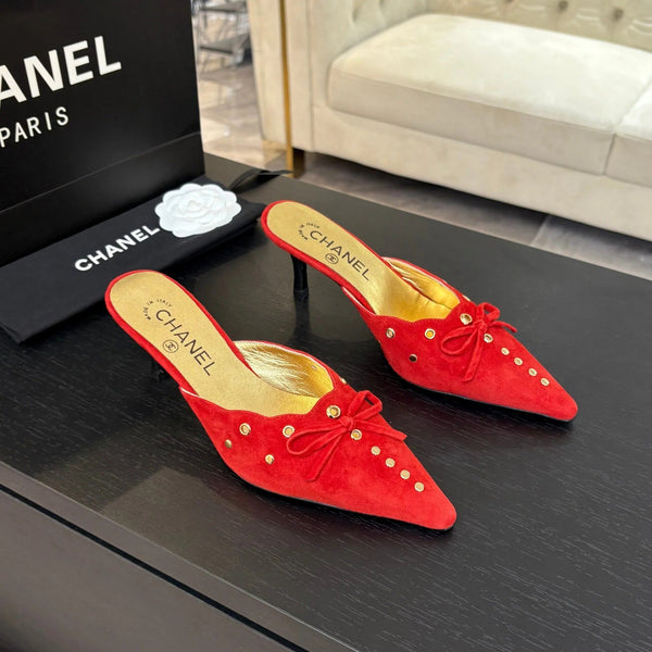 CC 2026 High Heeled Mule 65 Gold Suede Sheepskin 700582