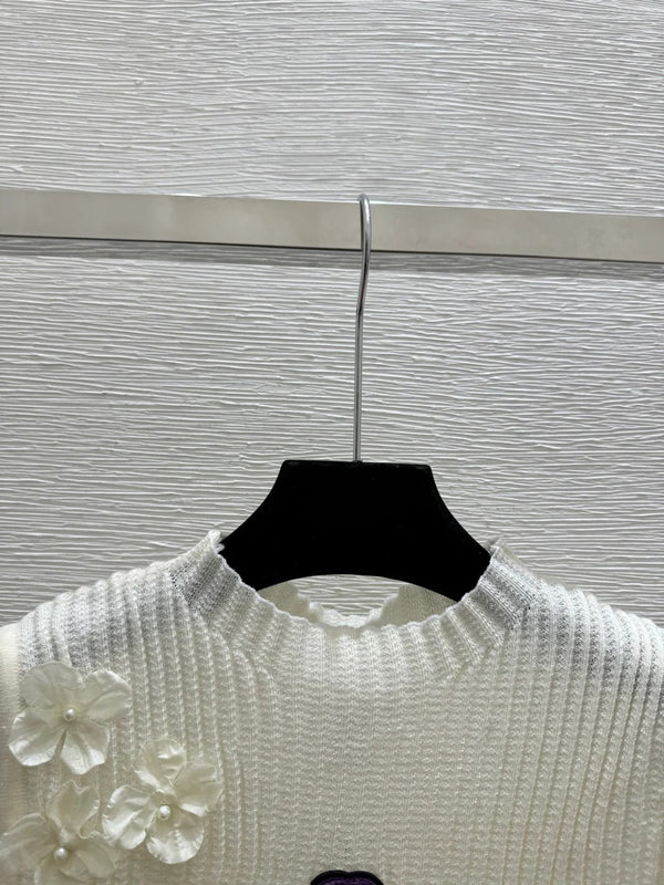Chanel 2026 Floral Turtleneck Knitted Vest Wool 200735
