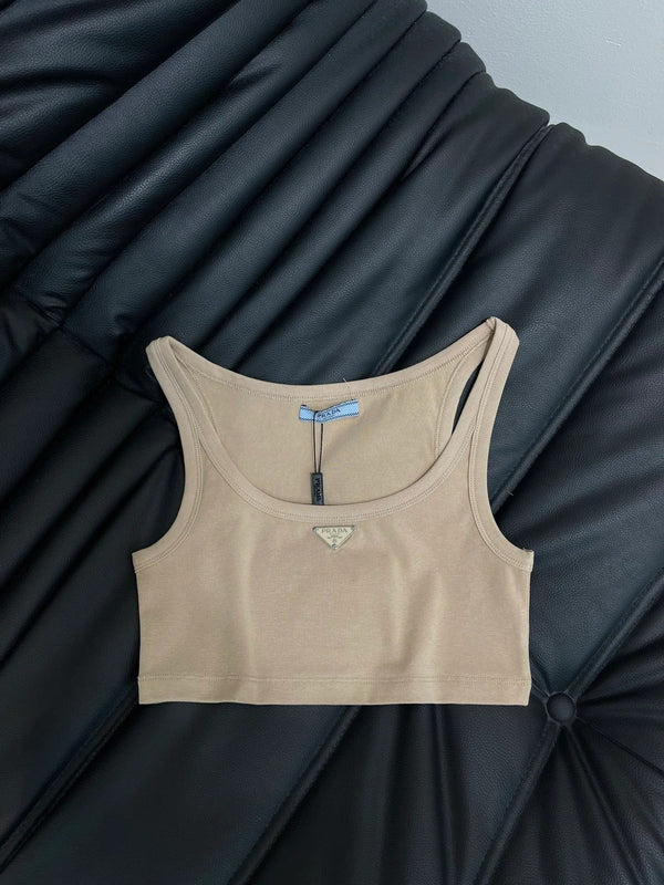 Prada 2026 Prada Jersey Cropped Top Cotton