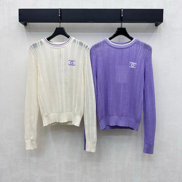 CC 2026 Hollow Long-sleeved Knit Top Wool 418615