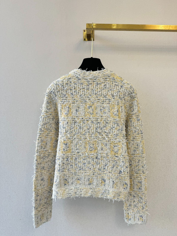 CC 2026 Cardigan Light Yellow Mix White Wool 424719